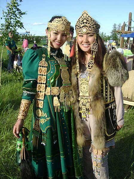 Yakutian girls in national costume